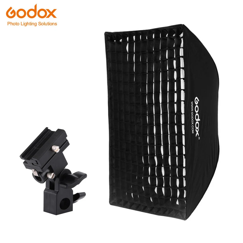 KIT-2 Godox 60x90 см сотовый сетчатый Зонт софтбокс кронштейн светильник Стенд Комплект строб студия Вспышка Скорость светильник фотографии - Цвет: KIT-2
