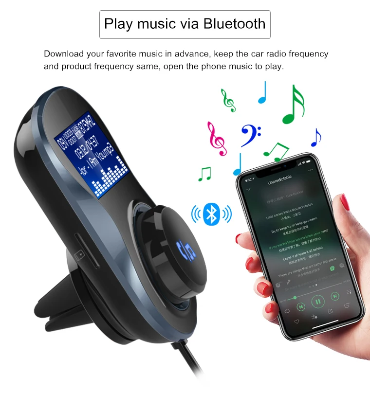 Siparnuo Bluetooth FM передатчик Аудио Автомобильный Mp3 плеер беспроводной автомобильный