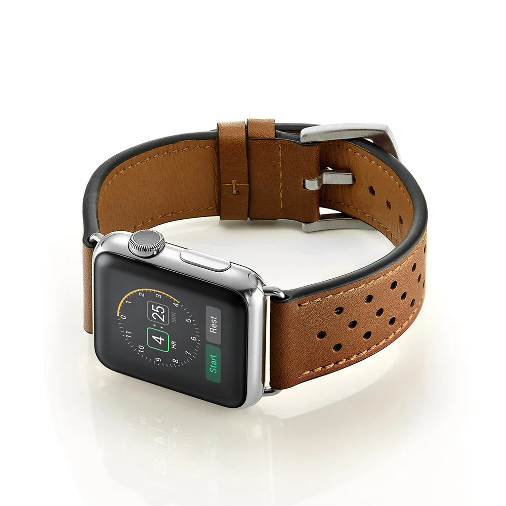 6 Colors Leather Replacement Watch Strap For Apple Watch Band 42mm 38mm 44mm 42mm Women Men Bracelet Band for iWatch 1 2 3 4 5