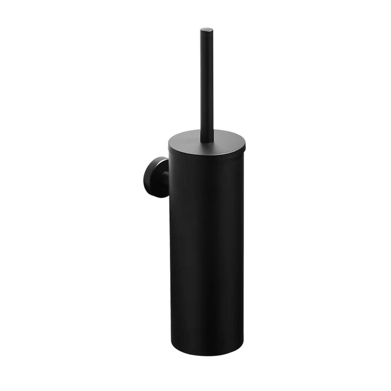 

Black Matte Toilet Brush Holder Bathroom Wall Mounted 304 Stainless Steel bathroom accessories Toilet Brush Rack Round Base