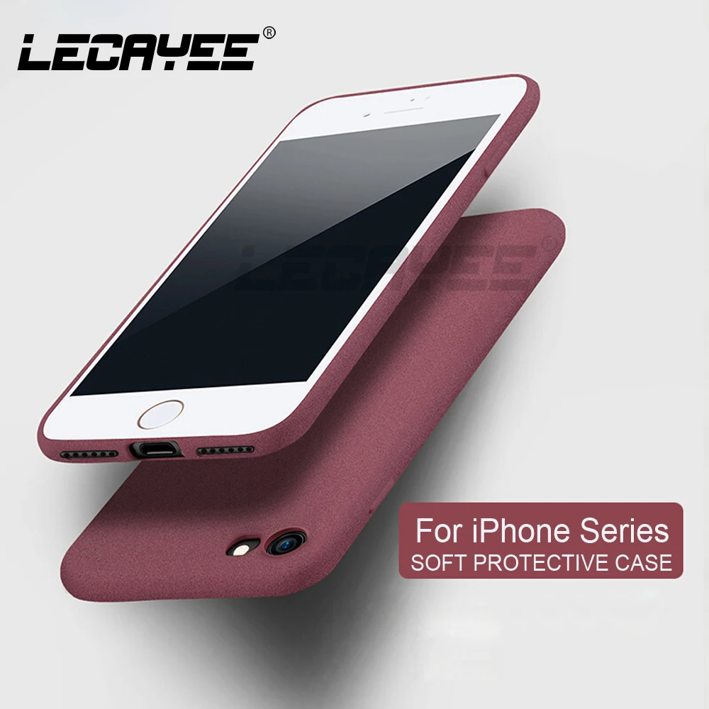 LECAYEE чехол для Apple iphone 7 6s 8 Plus X R XS 5S чехол полное покрытие TPU Мягкий матовый сенсорный защитный чехол