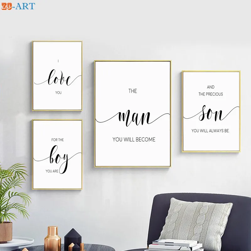 Плакаты и принты с надписью Love Words Картина на холсте современное настенное