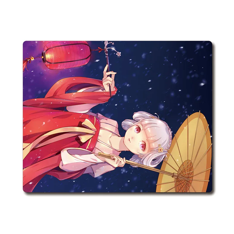 Chinese girl with paper umbrella and lantern CG printed Heavy weaving anti-slip rubber office mouse pad Coaster Party favor gift | Дом и сад