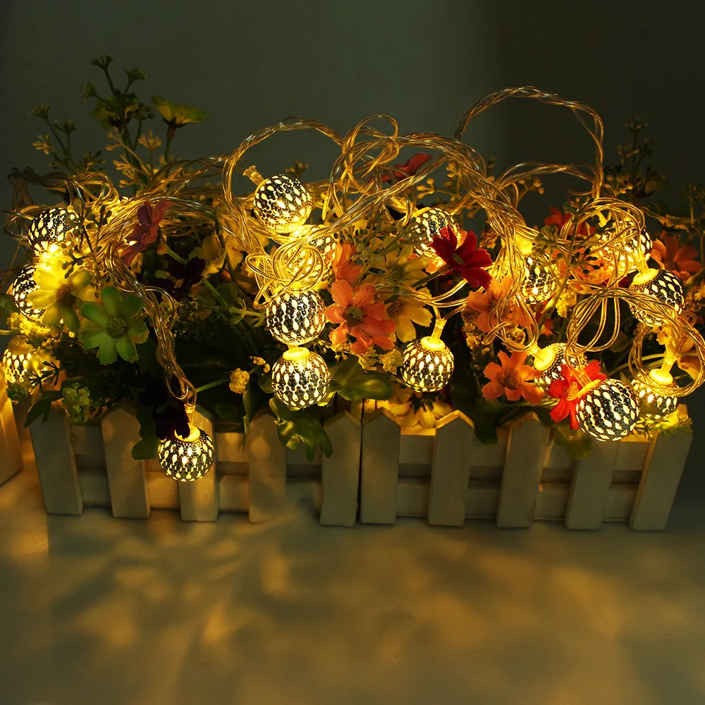 4 м 20 светодиодов шар сказочные Гирлянды Гирлянда Открытый медный патио свет