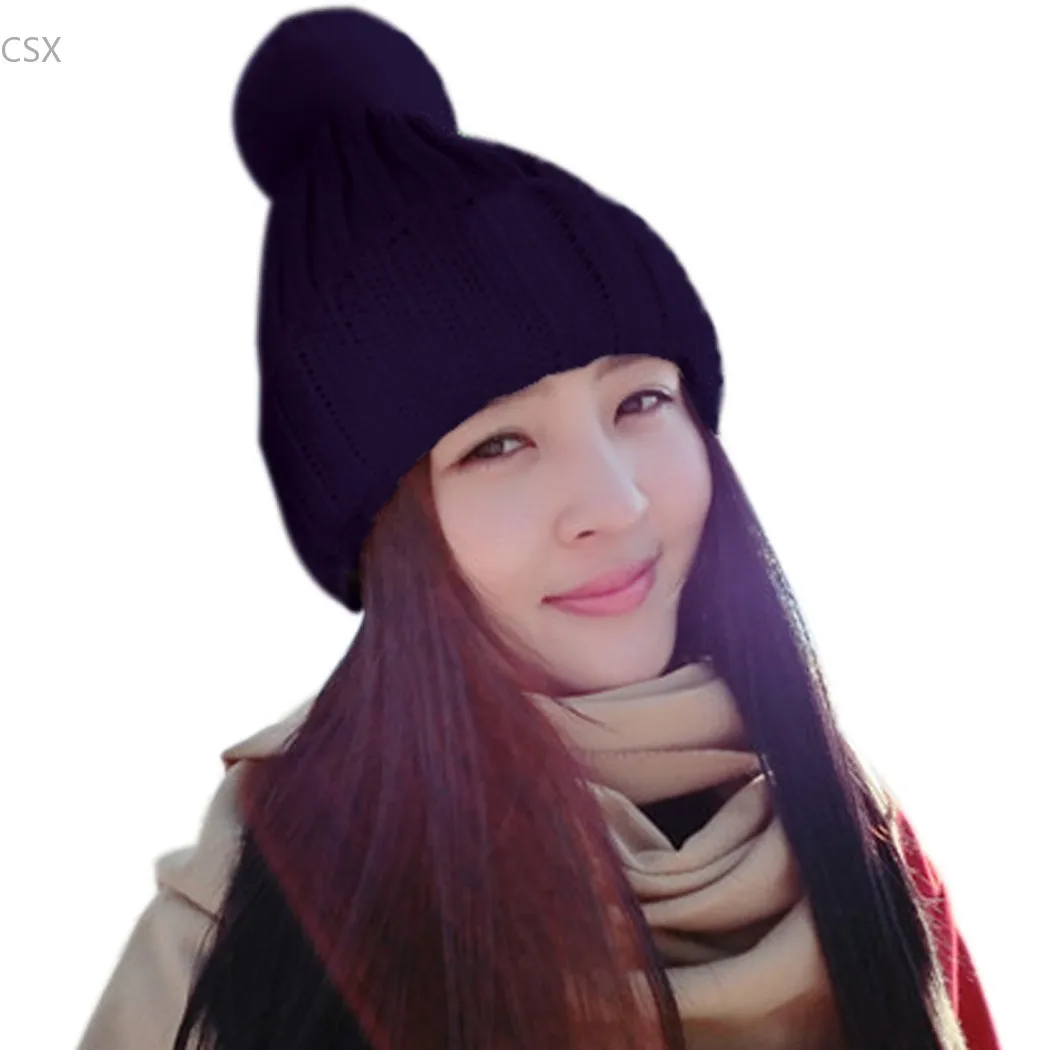 

Winter Beanie Classic Crochet Knitted Hat Women Cap Beanie Headgear Headdress Head Warmer Ear Protect Chapeu Top Quality u2