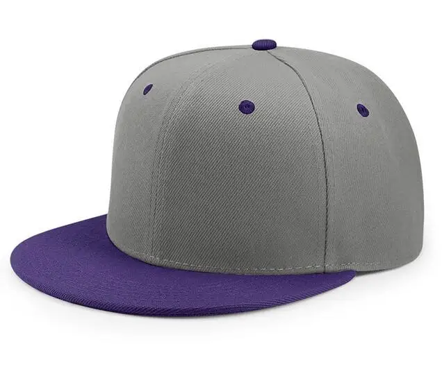 purple gray С фабрики бейсбольная кепка Embroidey дети/Дети кепки в стиле хип-хоп Плоские полями Лоскутная бейсбольная кепка с индивидуальным логотипом взрослые солнцезащитные шапки для мальчика - Цвет: purple gray