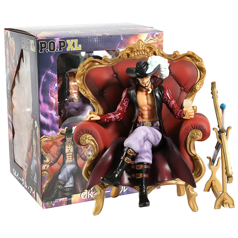 box Один кусок поп сидя вер. Dracule пластиковая фигурка михоук 1/8 масштаб окрашенная фигурка GK Kai диван Mihawk ПВХ фигурка игрушки Brinquedos - Цвет: box