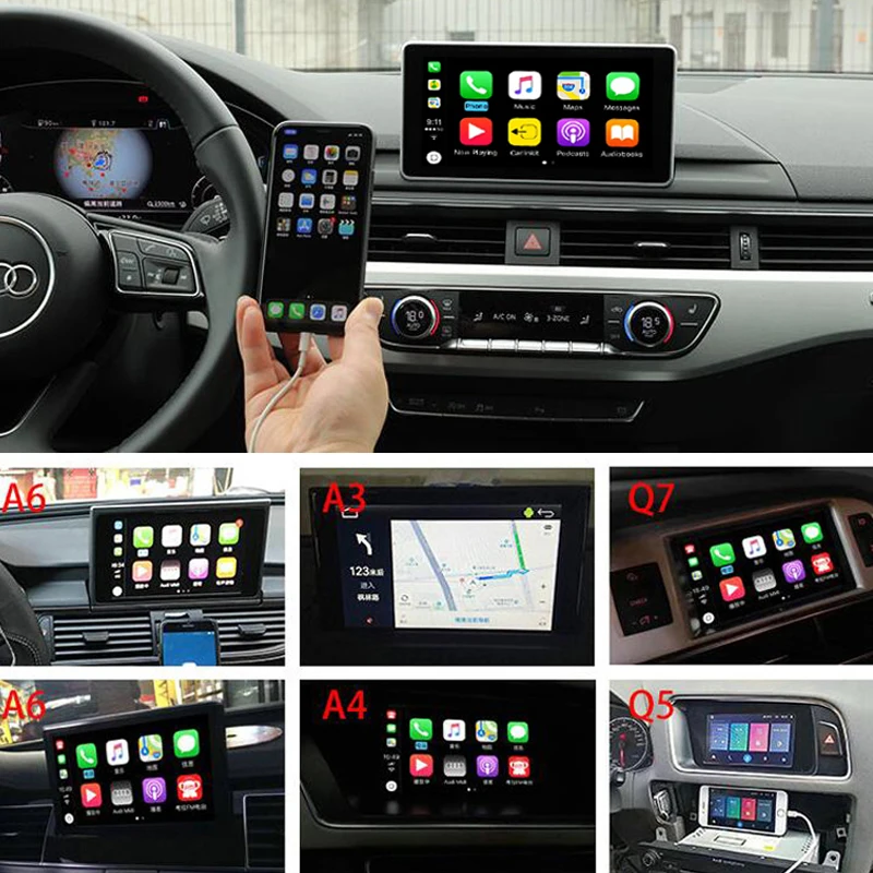 Видеоинтерфейс с поддержкой Apple CarPlay Android Auto DVD для A1 A3 A4 A5 A6 Q3 Q5 Q7 Оригинальное обновление экрана MMI iOS AirPlay System on.