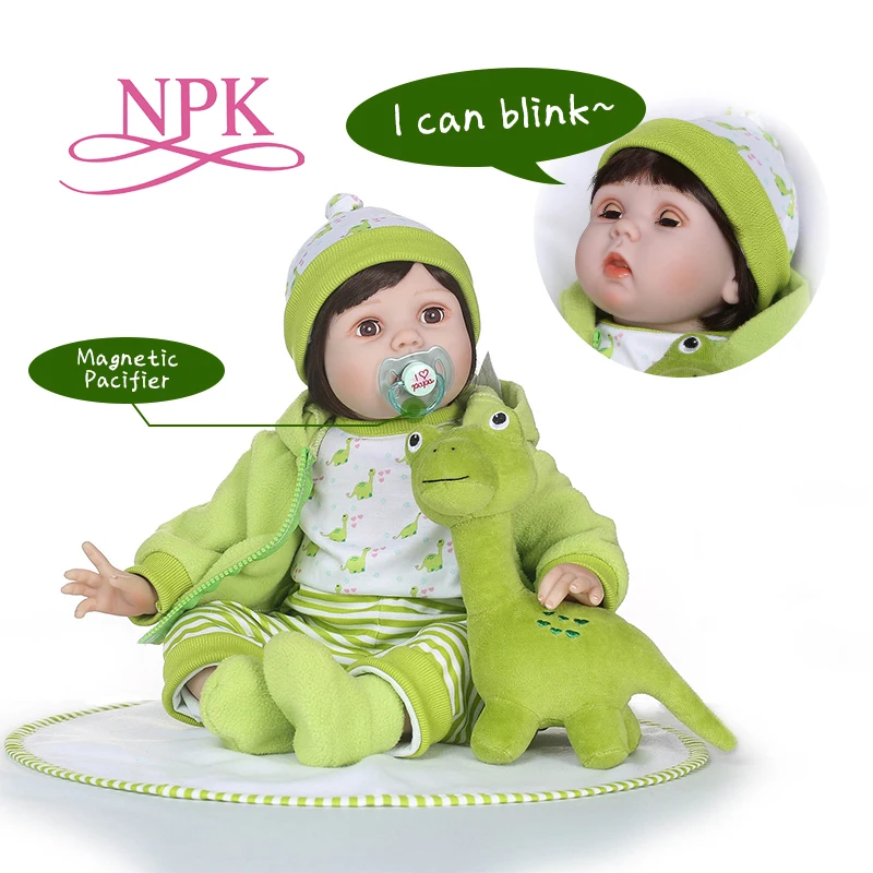 NPK 55 см силиконовые куклы reborn bebe мигалка кукла Playmate для девочек мягкие игрушки baby