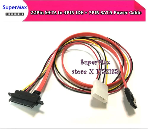 100% Высокое качество SATA 22Pin 7 + 15 pin Female to 4PIN Molex IDE Male 7PIN удлинитель питания |