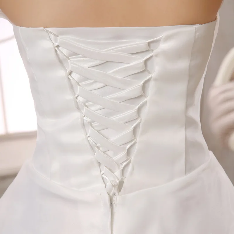 

Bridal Dresses 2019 Princess Wedding Gown Ball Gown Simple Tiered Organza Lace Strapless Elegant Floor Length Red White