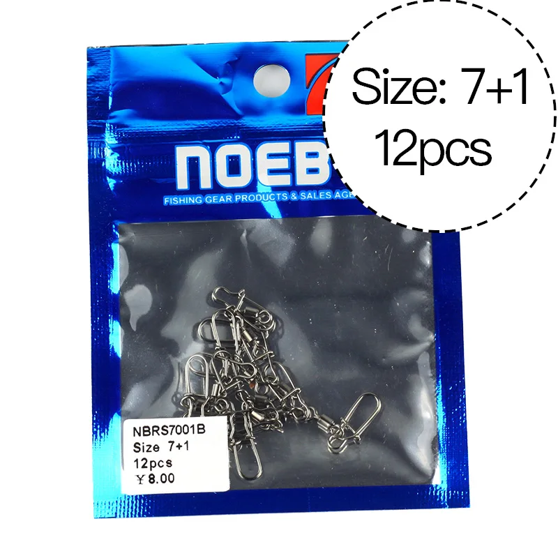NOEBY 12 шт. рыболовный подшипник качения Вертлюг из высокоуглеродистой стали с