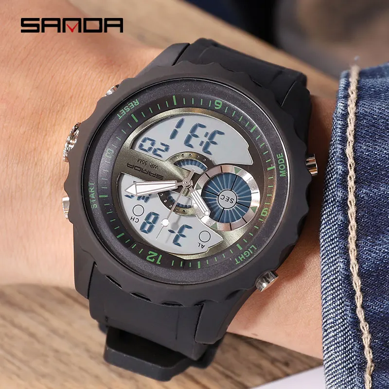 2018 SANDA Militaire Sport Horloge Mannen Waterdichte Elektronische светодиодный Digitale Mannelijke Klok Siliconen 769|Женские