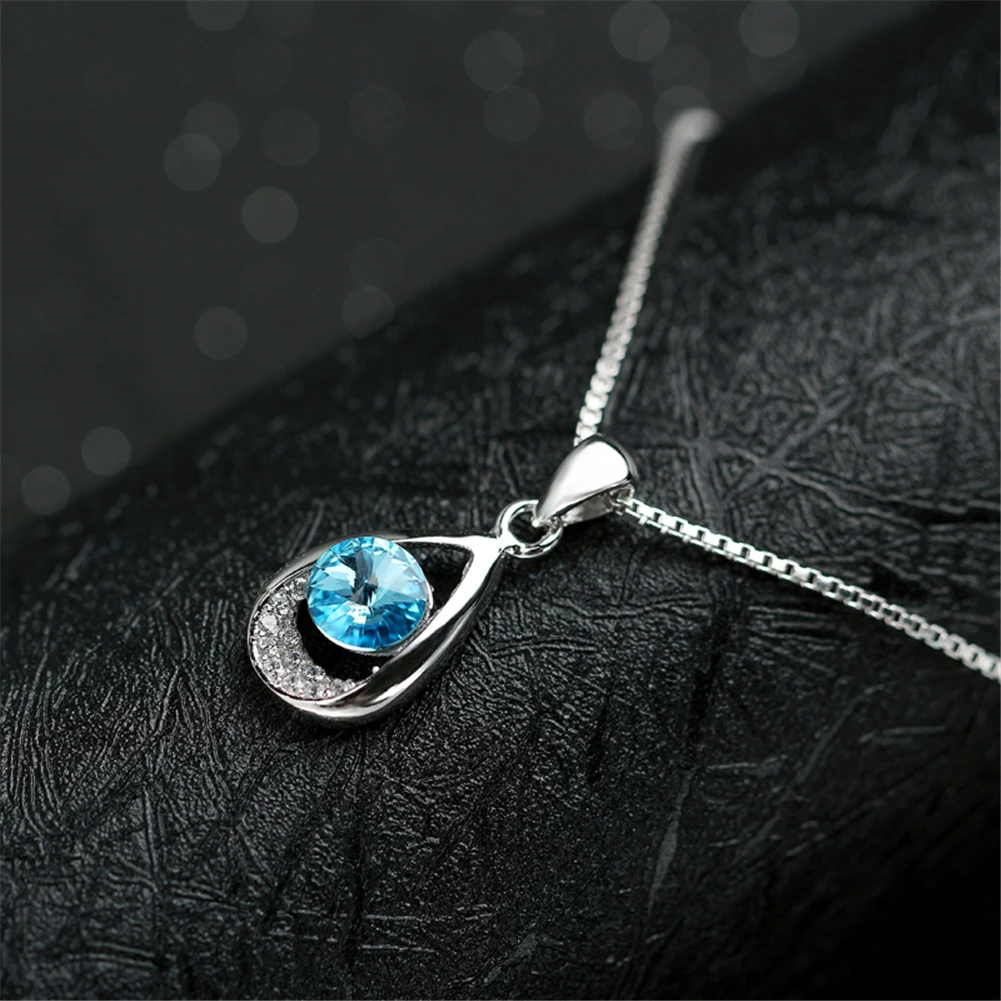 Ожерелье из настоящего серебра 925 пробы ювелирное изделие подвеска в виде капли