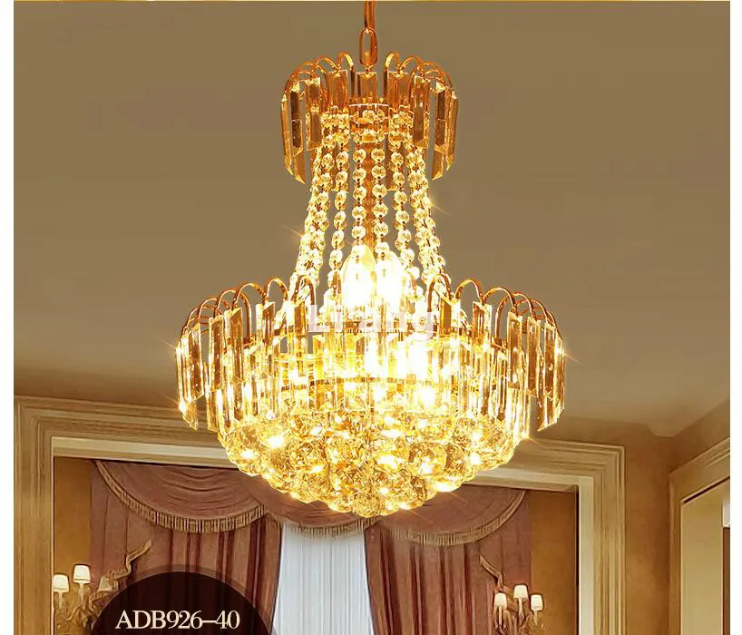 2017 Современная Золотая светодиодная хрустальная люстра E14 с 5 лампочками