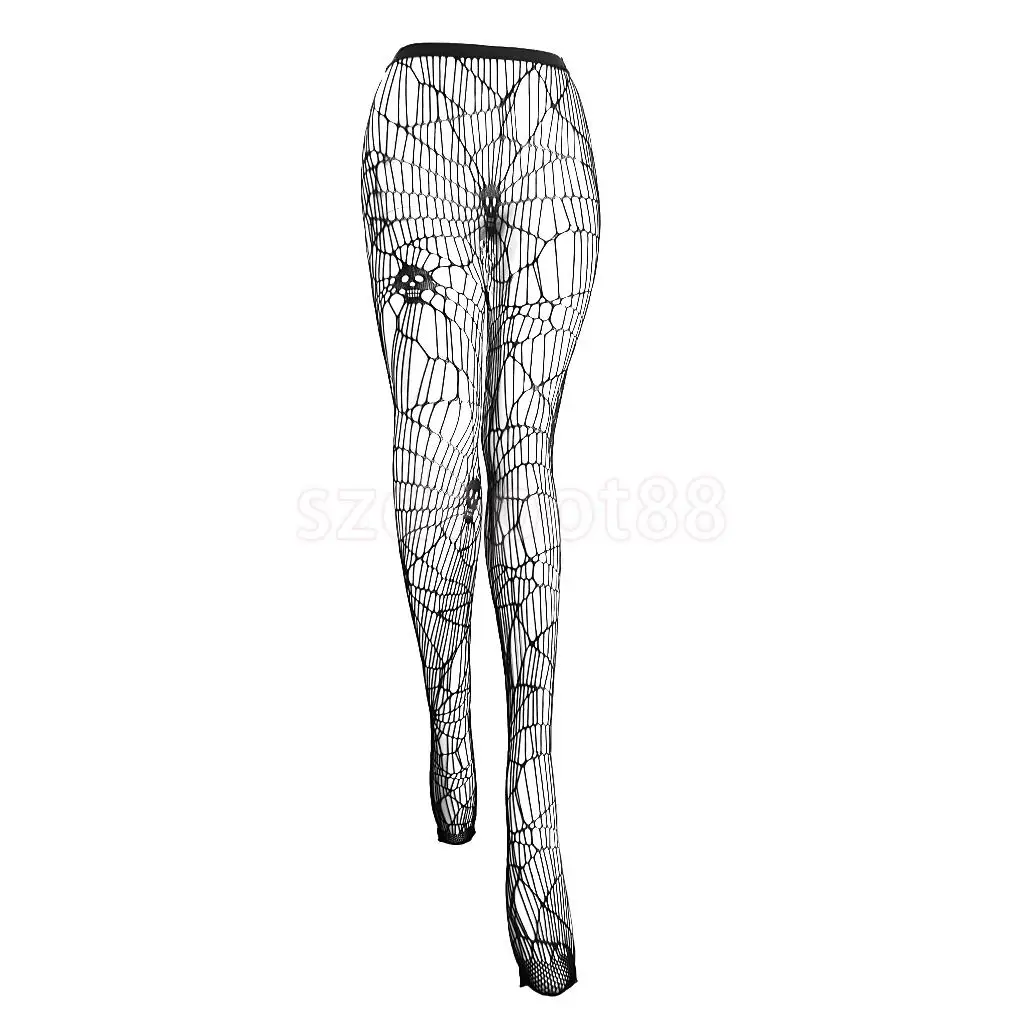 Gothic Rockabilly Ladies Skull Fishnet Stockings Halloween Party Costume Hold Up Fancy Dress | Тематическая одежда и