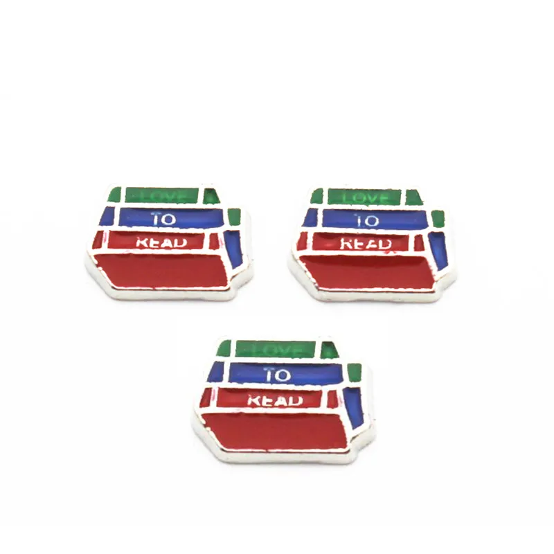 Горячая продажа 10 шт./лот металлическая эмаль любовь к чтению Серебряные