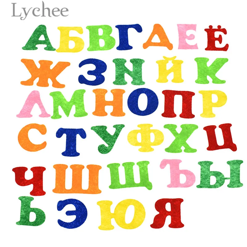 Lychee Life 33 шт. цветной войлочный Алфавит ручной работы с буквенным рисунком