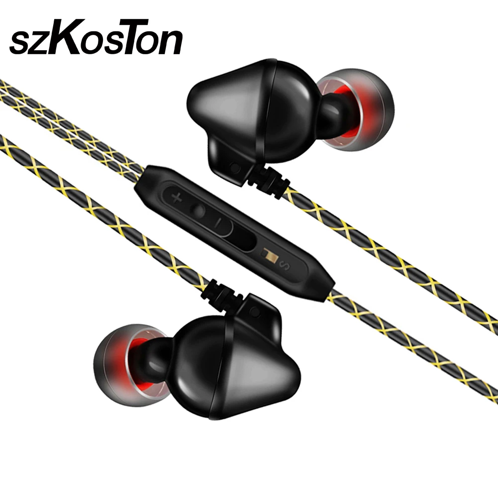 Спортивные стереонаушники Inear гарнитура с чистым звуком и микрофоном