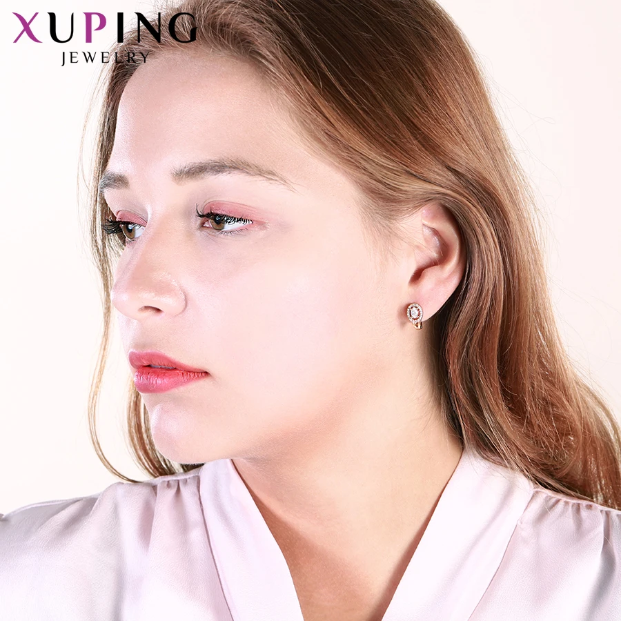 Xuping, дизайн, роскошные позолоченные серьги-обручи, массивные украшения для женщин, подарки на день Святого Валентина, S48-91973