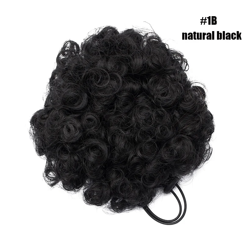 natural black S-noilite вьющиеся волосы пучок шнурок конский хвост Updo шиньон синтетический шиньон накладные волосы для наращивания пучок волос для черных женщин - Цвет: natural black