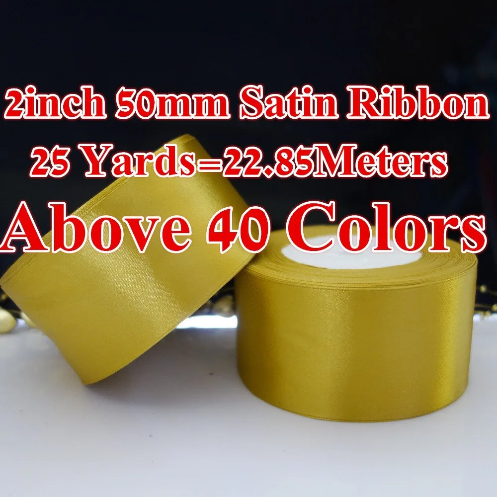 Шелковая атласная лента 25 ярдов 2 дюйма 5 см|25 yard|faced satin ribbonsatin ribbon |