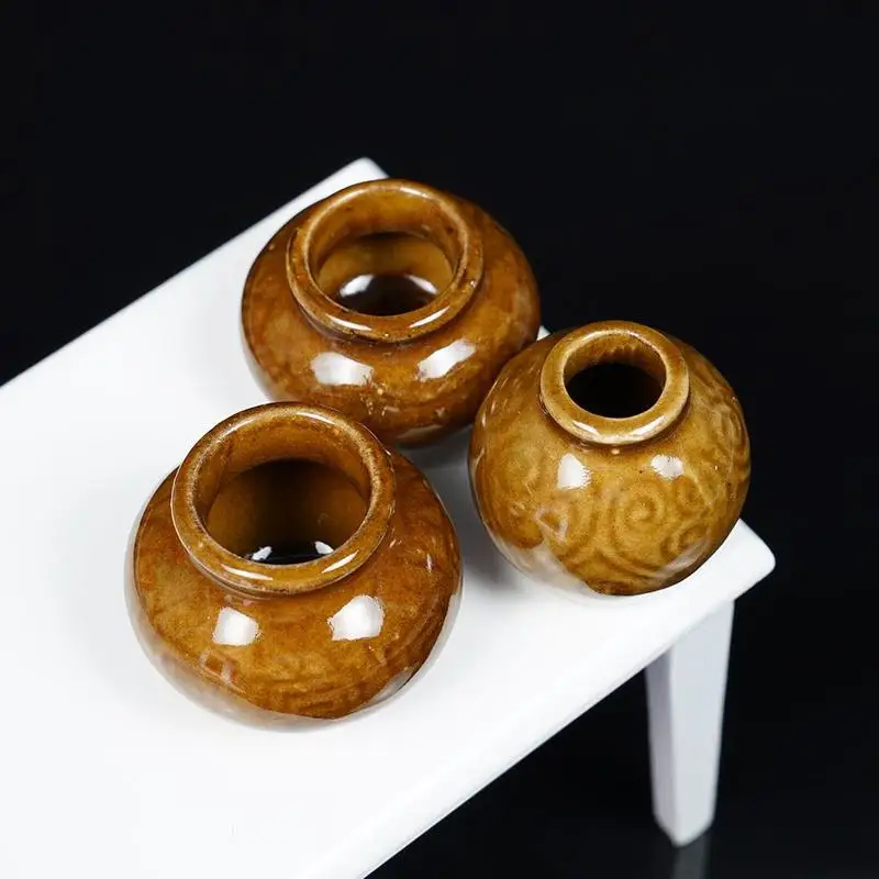 Dongzhur 3 шт./компл. ретро украшения миниатюры Кукольный дом 1:12 аксессуары фарфор древние глиняные изделия модель кукольного домика украшения