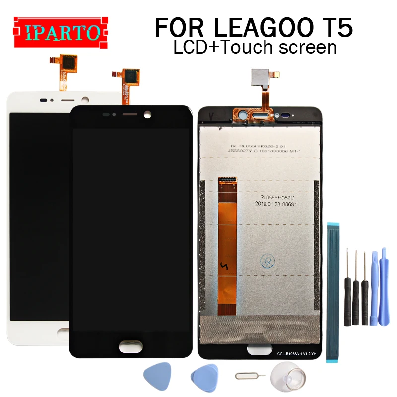5 дюймовый ЖК дисплей LEAGOO T5 + кодирующий преобразователь сенсорного экрана в