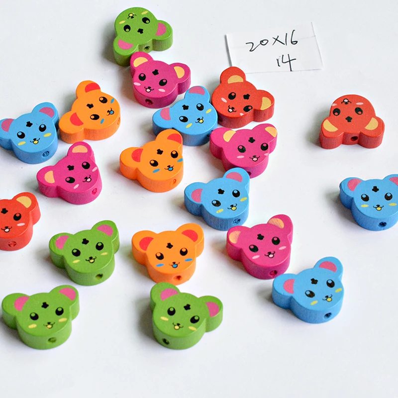 027-10pcs Самодельные Украшения в форме божьей коровки, красные бусины из натурального дерева 13 мм, Детский отдел рукоделия с изображением героев мультфильмов 036 - Цвет: 027-10pcs