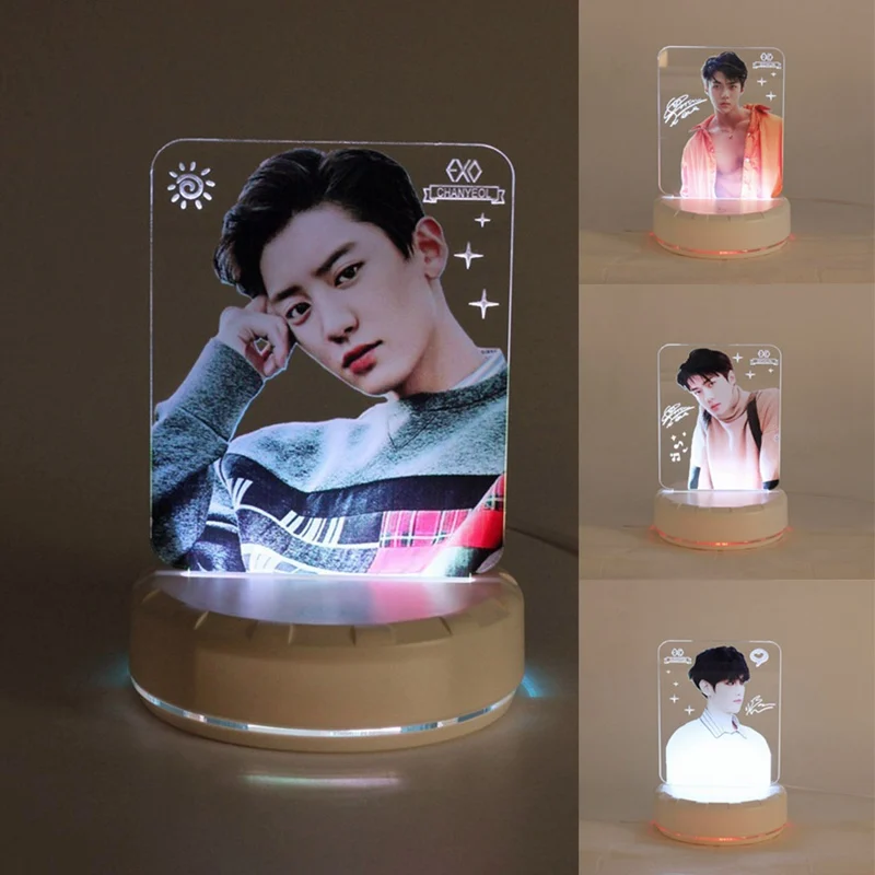 Настольная лампа EXO BAEKHYUN CHANYEOL SEHUN светодиодный ночник прикроватная светящийся