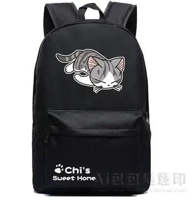 Cartoo аниме Чи сладкий дом cos Чи милый кот Печать Ткань Оксфорд shoulderbag рюкзаки для колледжа бежевый и черный рюкзаки - Цвет: Многоцветный