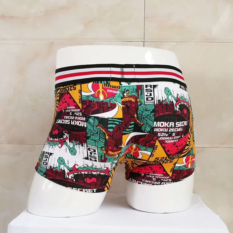 Moka,, высокое качество, мужские боксеры, шорты, граффити, мультяшный принт, хлопковое нижнее белье, мужские боксеры, индивидуальные трендовые трусы