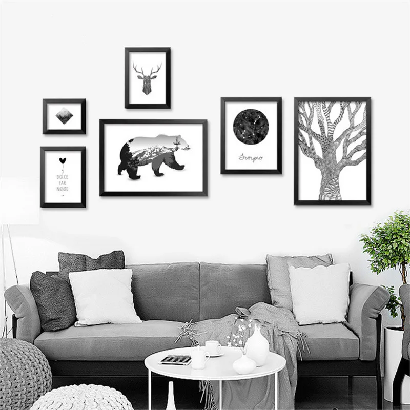 FGHGF Холст Искусство лес медведь стены живопись плакаты и принты Куадрос Декор