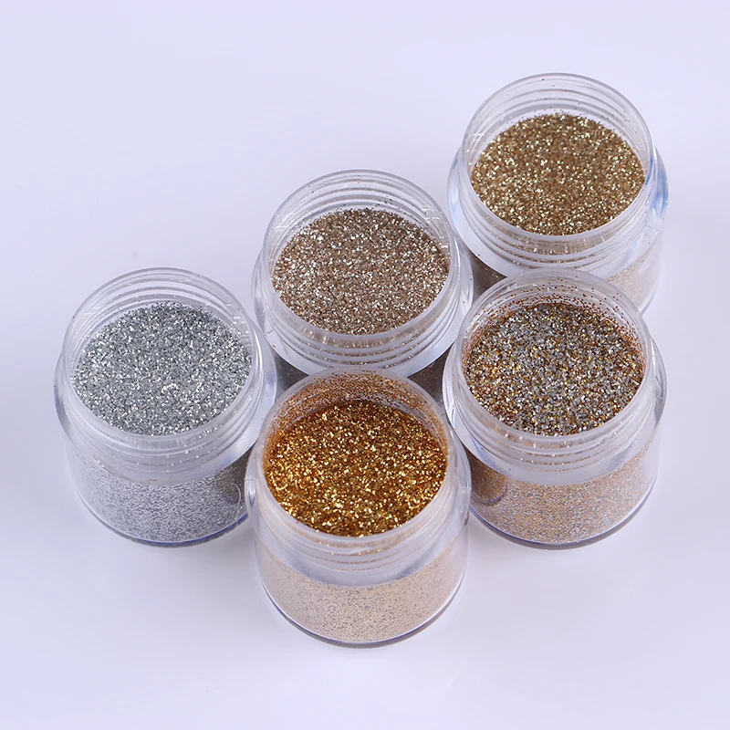 1 коробка серебристый блестящий порошок цвета шампанского для ногтей блестки