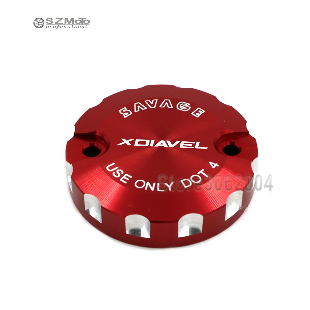 

For DUCATI X Diavel XDIAVEL 2017 2018 2016 Rear Brake Fluid Reservoir Cylinder Cover Motocycle Oil Cap Tank Cup Red Logo