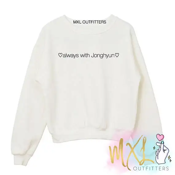 Толстовки OKOUFEN SHINEE Always with Jonghyun корейские модные пуловеры KPOP с длинным рукавом