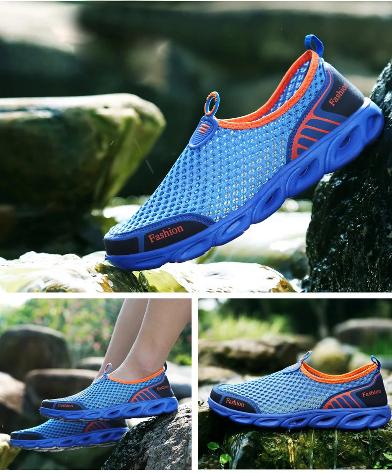 Bjakin/Женская обувь розового цвета; коллекция года; пляжная обувь из сетчатого материала; летние кроссовки; спортивная обувь для воды; унисекс; размеры 36-45