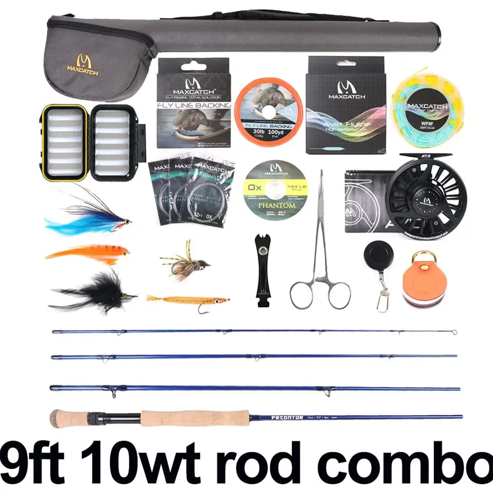 9ft rod 10WT combo Maximumcatch Maxcatch полный комплект для ловли нахлыстом в соленой воде 2,7 М удочка для нахлыстом 8-12wt алюминиевая катушка для нахлыстом с ЧПУ - Цвет: 9ft rod 10WT combo
