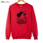 Горячая Распродажа, русская зимняя мужская толстовка с принтом Ленина 1917, Camiseta, с длинным рукавом и круглым вырезом, размер d, приблизительно XS-XXL, размер соответствует размеру