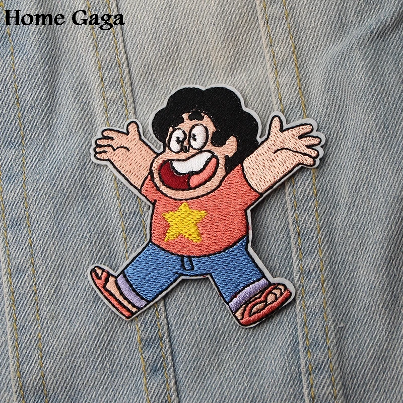 Homegaga Стивен Вселенная Мультфильм Дети DIY Вышивка Патчи пришить УТЮГ НА одежду рюкзак украшение дома стикеры значки D1867