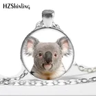 Новинка, милая ожерелье, подвеска с коалой, украшения в виде животных, стеклянный кабошон, ожерелье, подвеска HZ1