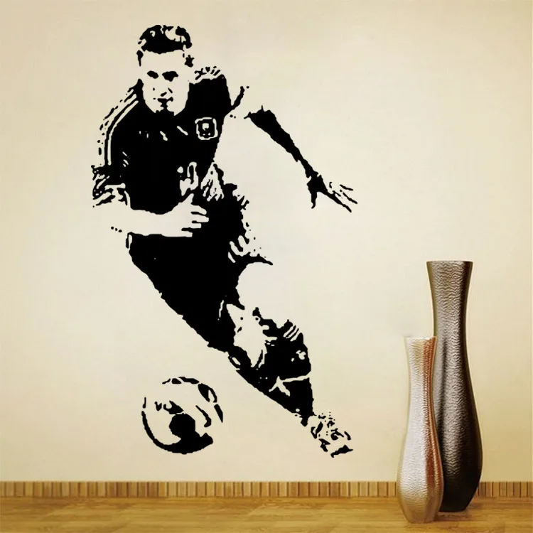 Футбол характер стикеры мальчики спальня декоративные наклейки стены ПВХ