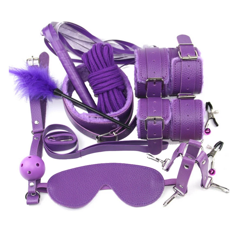10 шт./компл. эротические игрушки взрослые БДСМ секс бандаж набор наручники зажимы
