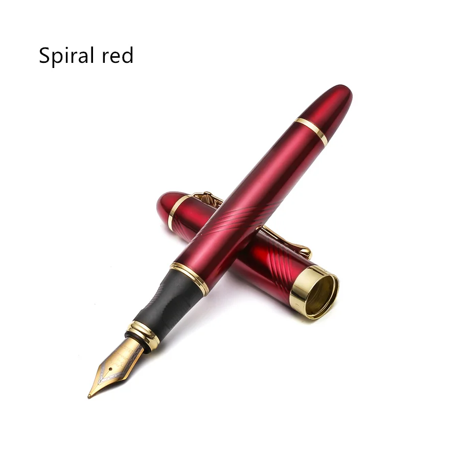 Spiral red Роскошная перьевая ручка, средние перьевые чернильные ручки для письма, бизнес-подарок, канцелярские принадлежности Caneta tinteiro, офисные школьные принадлежности F293 - Цвет: Spiral red