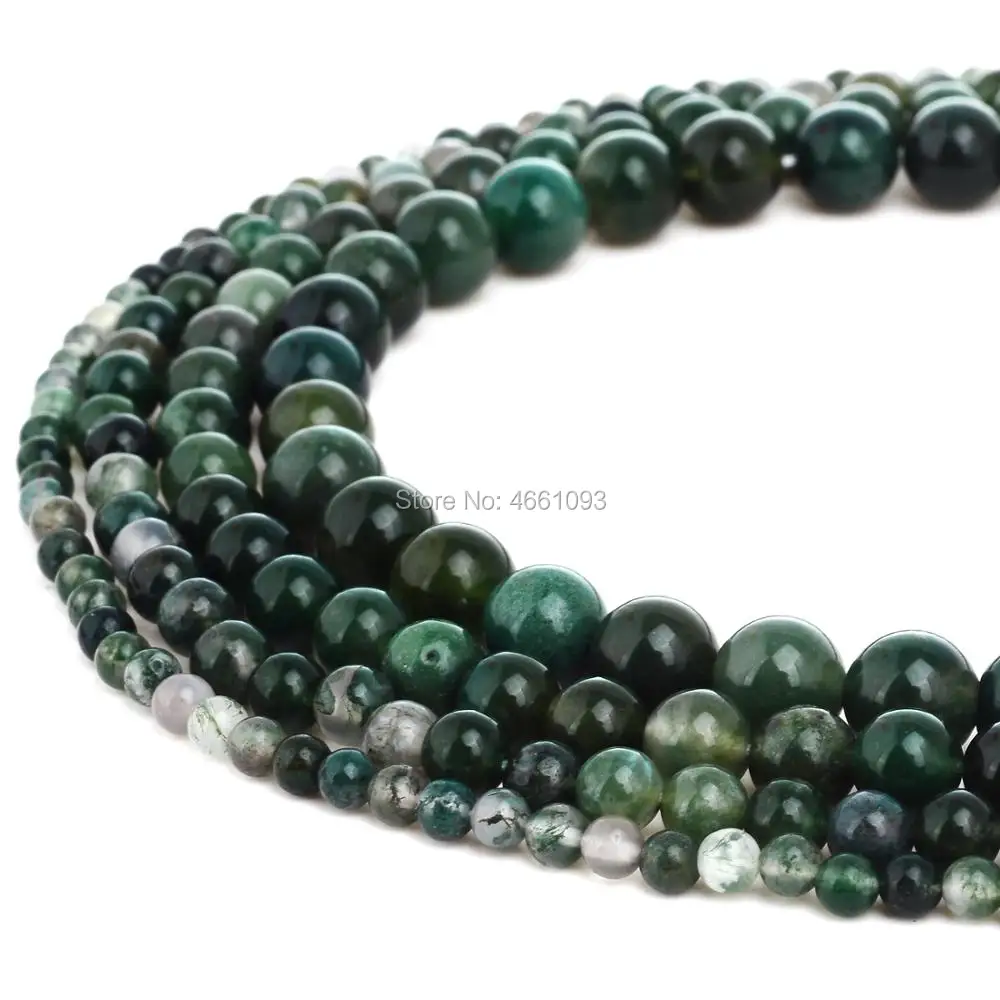 URELS натуральный мох Агат камень Бусины круглые драгоценные камни свободные