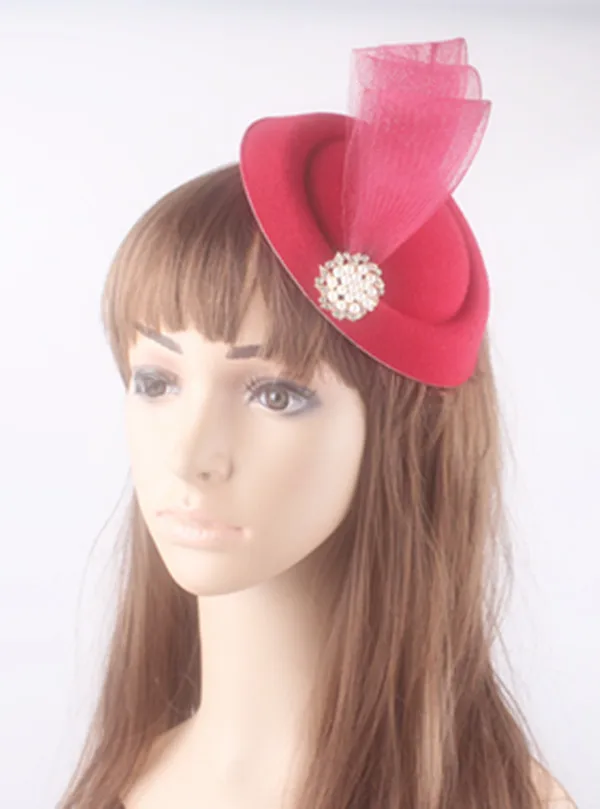 Украшенный вуалеткой головной убор Pillbox Свадебные шляпы Вуалетка основа с брошью