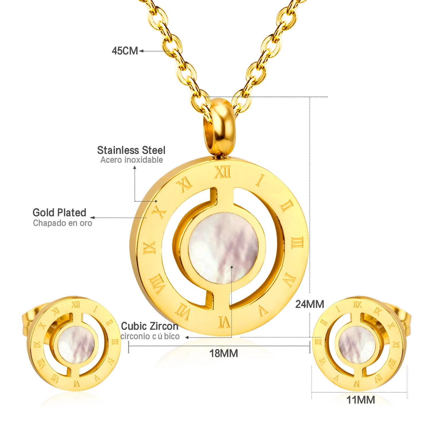 Роскошная бижутерия для женщин 2020 из нержавеющей стали круглый Римский номер