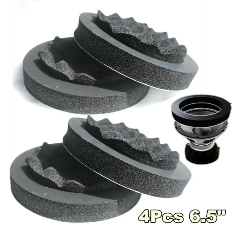 new and high quality 4Pcs 6.5" Car Door Soundproof Ring Foam Pad Woofer Speaker Noise Insulation