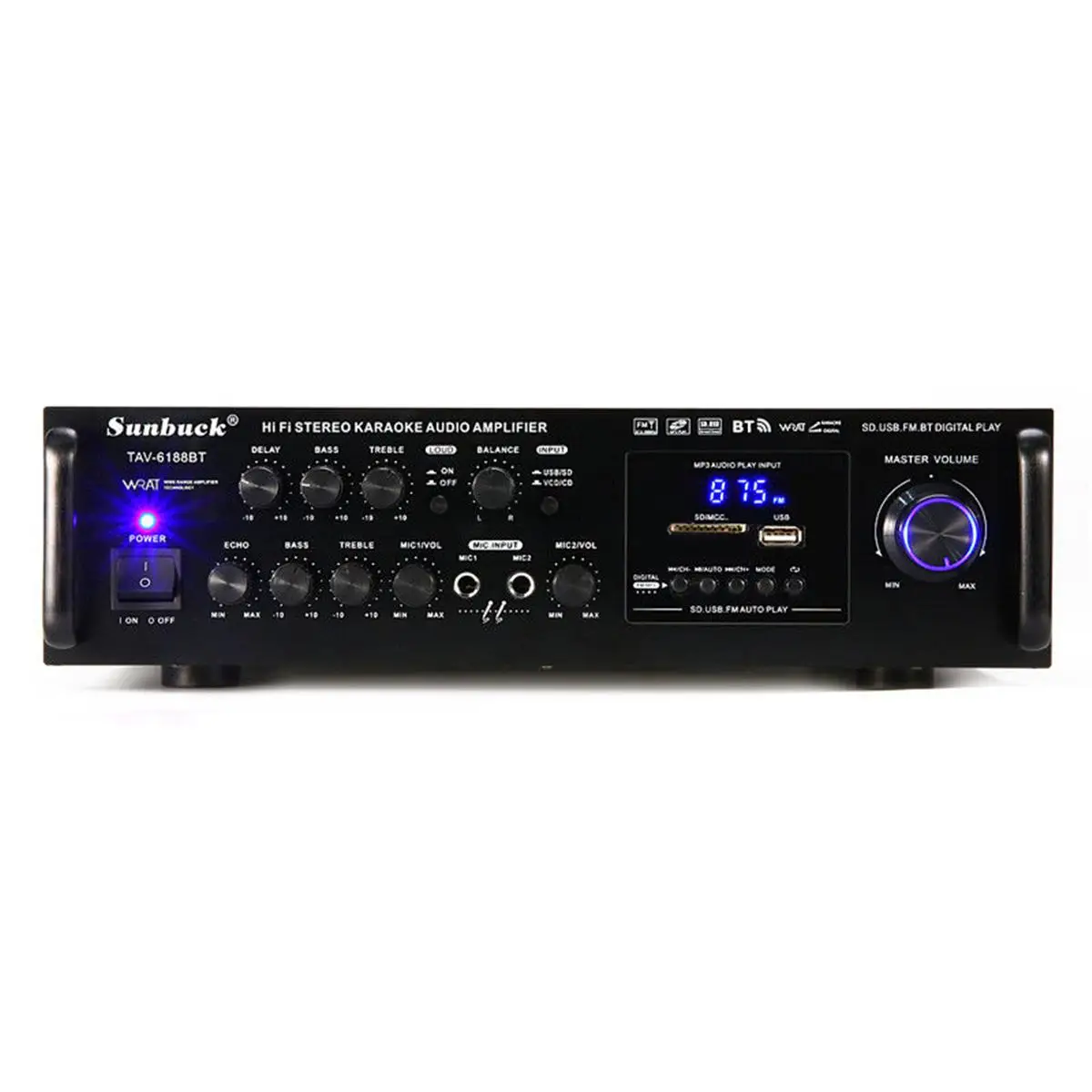 Hi Fi стереоусилители для караоке KROAK 2000 Вт домашний автомобильный bluetooth усилитель