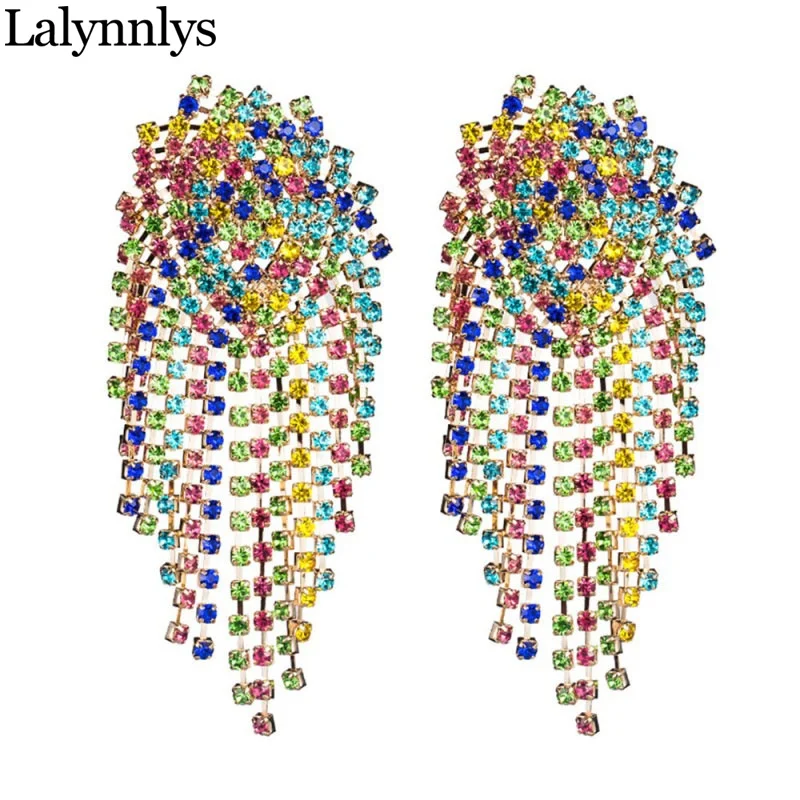Lalynnlys, новая мода, серьги в виде рыбы, фламинго, висячие серьги, птицы, краб, стразы, серьги-капли для женщин, девушек, подарочные украшения для ушей E60531